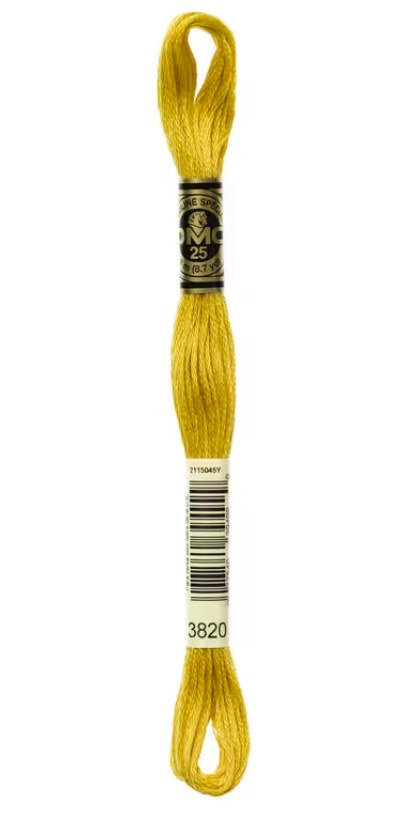DMC 6 Strand Cotton Embroidery Floss #3820 - Dark Straw-Cross Stitch-DMC Floss-Millennial Fabrics