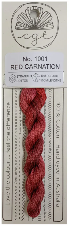 1001 Red Carnation | 6 Strand Embroidery Floss by Cottage Garden Threads