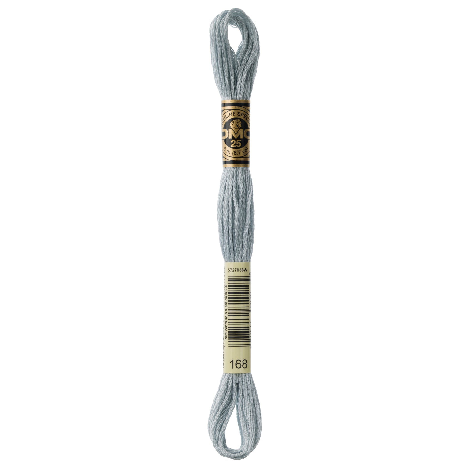 DMC 6 Strand Cotton Embroidery Floss #168 - Silver Gray-Cross Stitch-DMC Floss-Millennial Fabrics