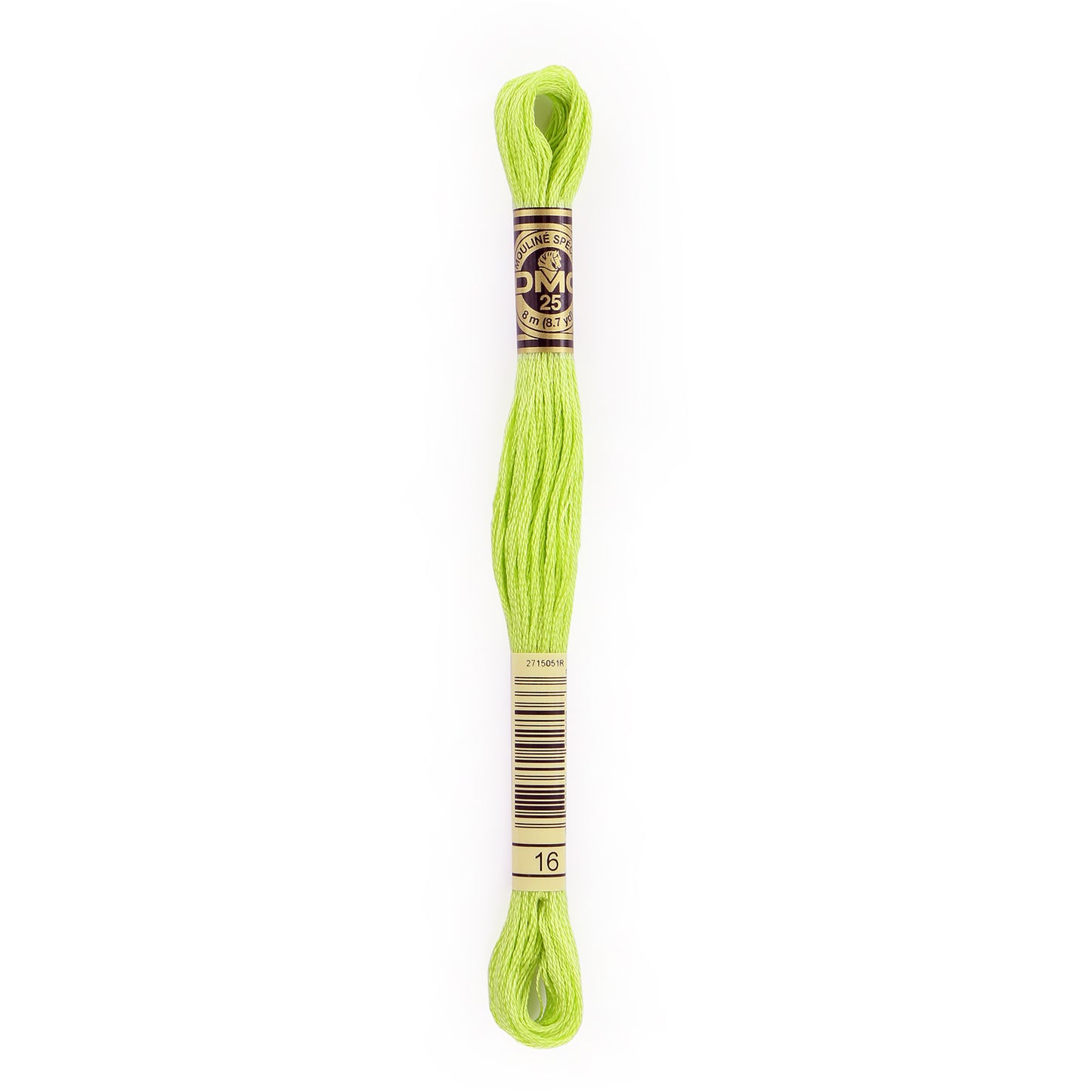 DMC 6 Strand Cotton Embroidery Floss #016 - Chartreuse Light-Cross Stitch-DMC Floss-Millennial Fabrics