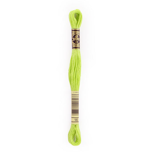 DMC 6 Strand Cotton Embroidery Floss #016 - Chartreuse Light-Cross Stitch-DMC Floss-Millennial Fabrics