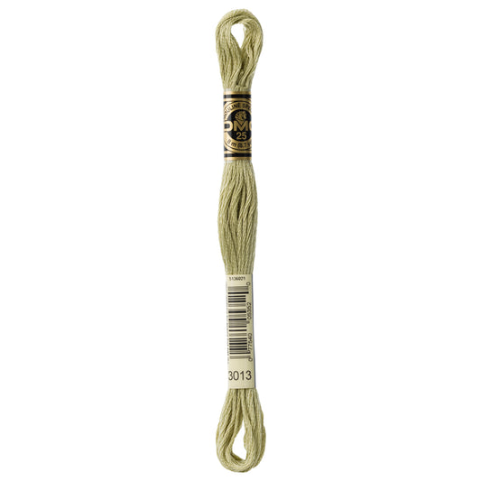 DMC 6 Strand Cotton Embroidery Floss #3013 - Khaki Green Light-Cross Stitch-DMC Floss-Millennial Fabrics