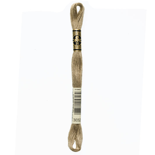 DMC 6 Strand Cotton Embroidery Floss #3032 - Mocha Brown Medium