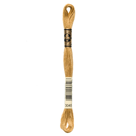 DMC 6 Strand Cotton Embroidery Floss #3045 - Yellow Beige Dark
