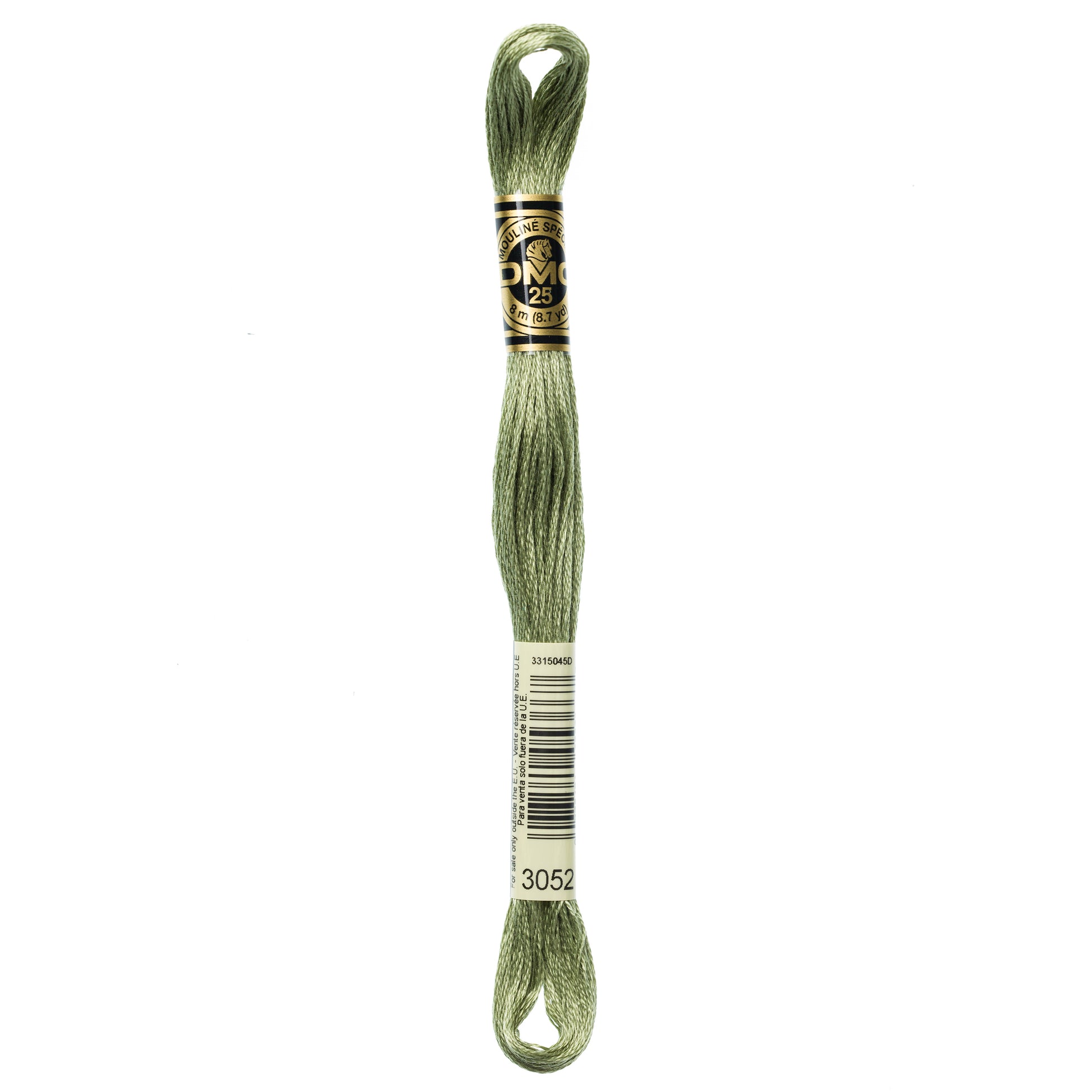 DMC 6 Strand Cotton Embroidery Floss #3052 - Green Gray Medium-Cross Stitch-DMC Floss-Millennial Fabrics