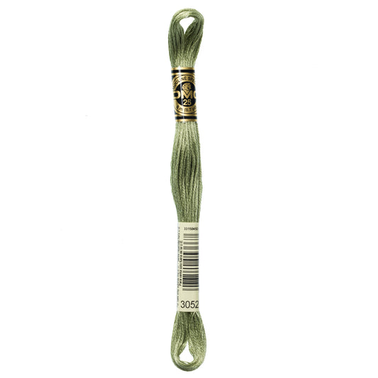 DMC 6 Strand Cotton Embroidery Floss #3052 - Green Gray Medium-Cross Stitch-DMC Floss-Millennial Fabrics
