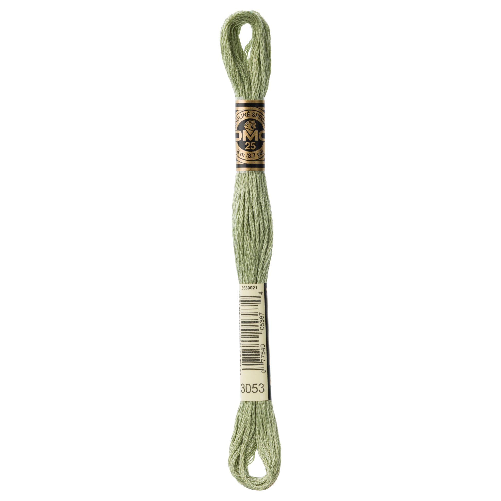 DMC 6 Strand Cotton Embroidery Floss #3053 - Green Gray-Cross Stitch-DMC Floss-Millennial Fabrics