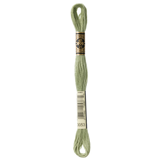 DMC 6 Strand Cotton Embroidery Floss #3053 - Green Gray-Cross Stitch-DMC Floss-Millennial Fabrics