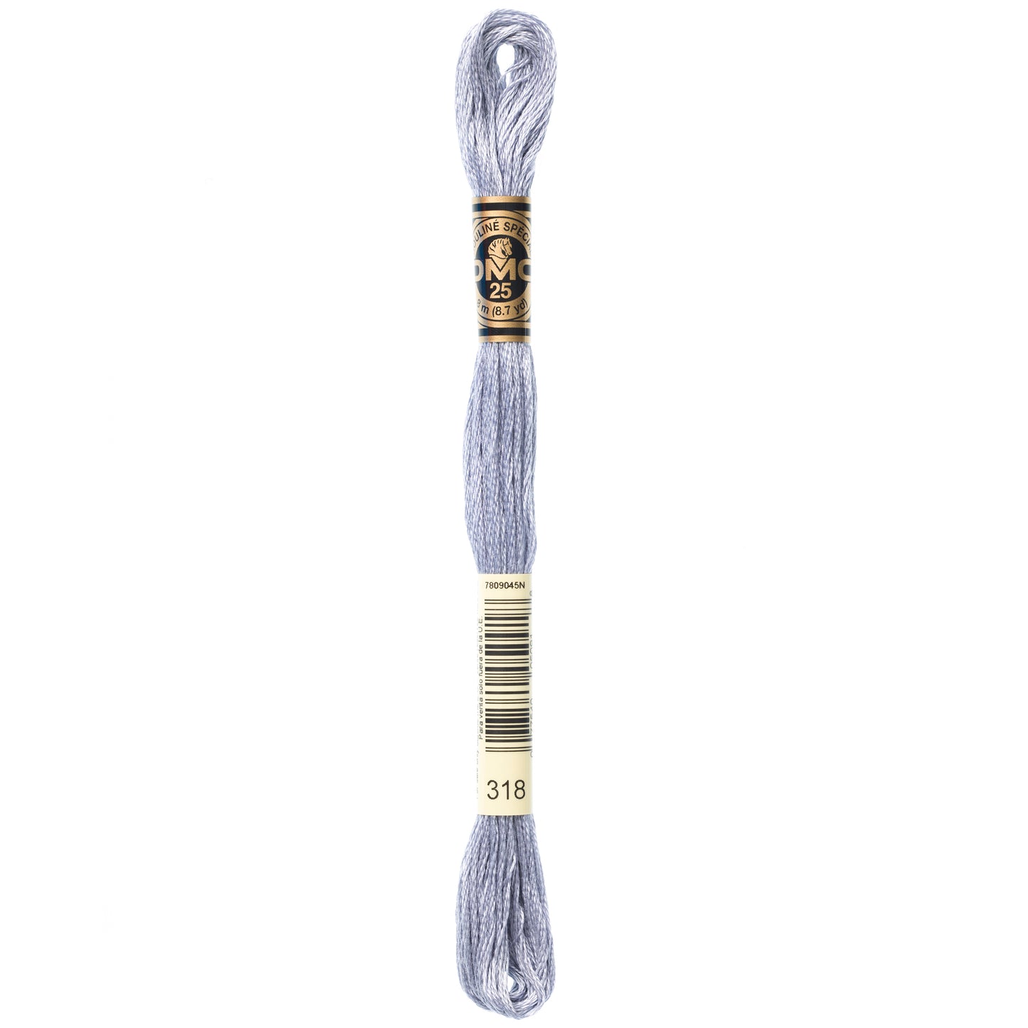 DMC 6 Strand Cotton Embroidery Floss #318 -Steel Gray Light-Cross Stitch-DMC Floss-Millennial Fabrics
