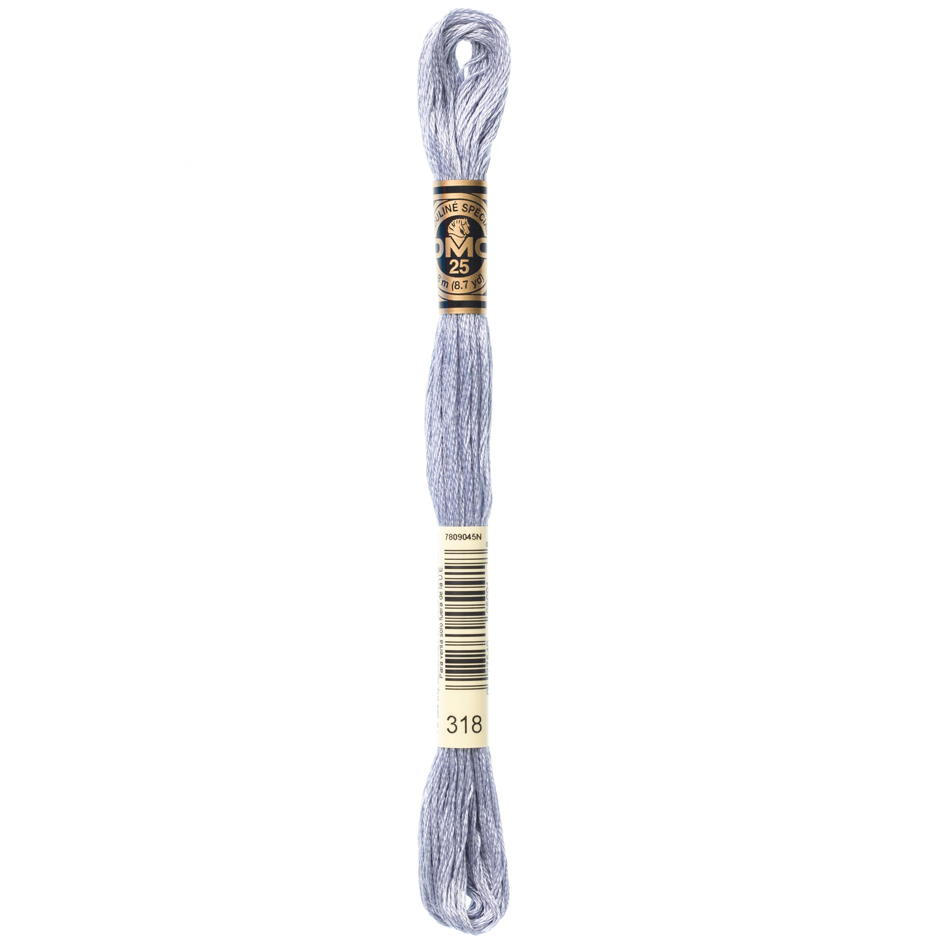 DMC 6 Strand Cotton Embroidery Floss #318 -Steel Gray Light-Cross Stitch-DMC Floss-Millennial Fabrics