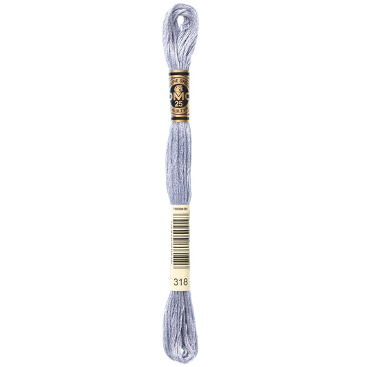 DMC 6 Strand Cotton Embroidery Floss #318 -Steel Gray Light-Cross Stitch-DMC Floss-Millennial Fabrics