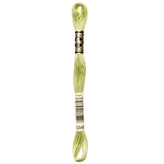 DMC 6 Strand Cotton Embroidery Floss #3348 - Yellow Green Light