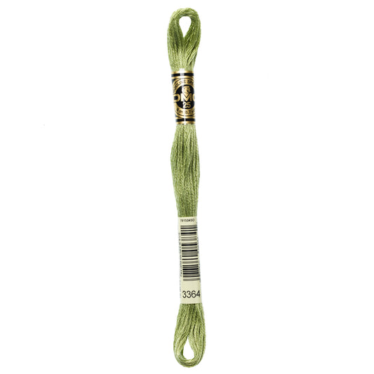 DMC 6 Strand Cotton Embroidery Floss #3364 - Pine Green-Cross Stitch-DMC Floss-Millennial Fabrics