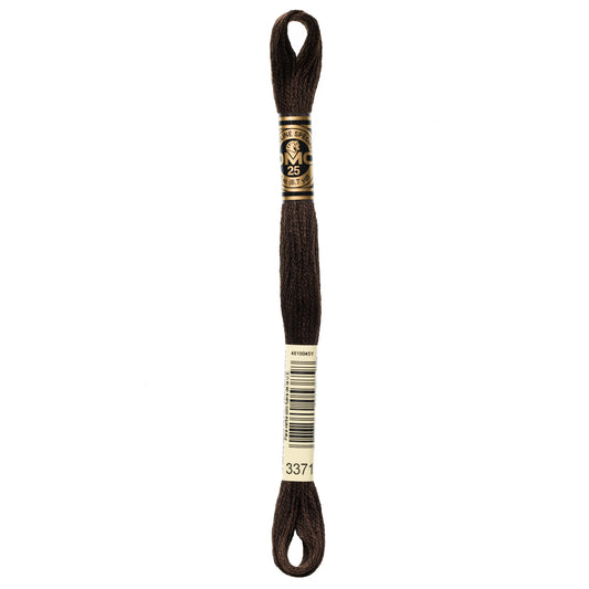 DMC 6 Strand Cotton Embroidery Floss #3371 - Black Brown
