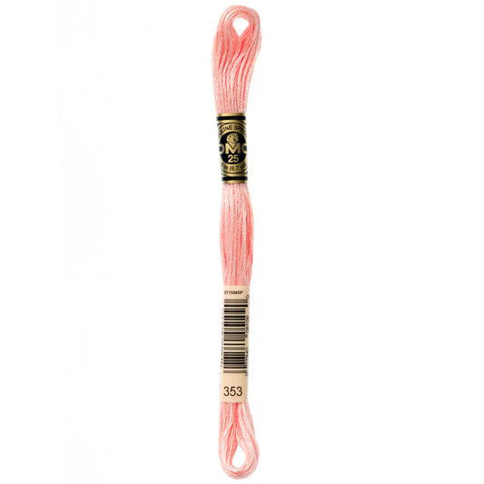 DMC 6 Strand Cotton Embroidery Floss #353 - Peach-Cross Stitch-DMC Floss-Millennial Fabrics