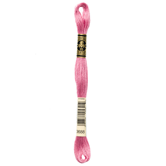 DMC 6 Strand Cotton Embroidery Floss #3688 - Mauve Medium-Cross Stitch-DMC Floss-Millennial Fabrics