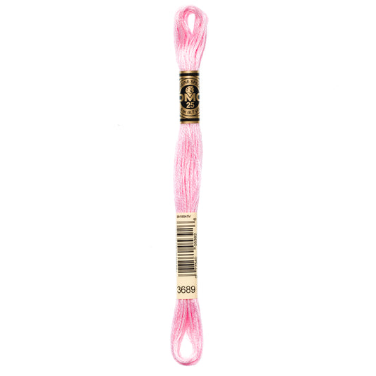 DMC 6 Strand Cotton Embroidery Floss #3689 - Mauve Light-Cross Stitch-DMC Floss-Millennial Fabrics