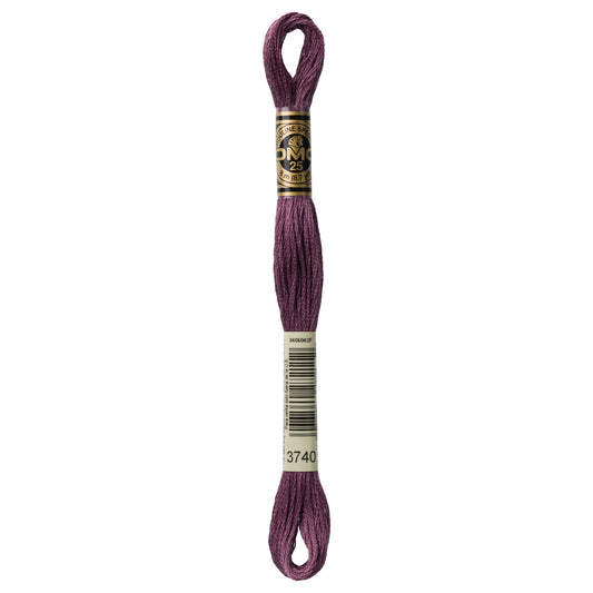 DMC 6 Strand Cotton Embroidery Floss #3740 - Antique Violet Dark-Cross Stitch-DMC Floss-Millennial Fabrics