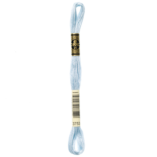 DMC 6 Strand Cotton Embroidery Floss #3753 - Antique Blue Ultra Very Light-Cross Stitch-DMC Floss-Millennial Fabrics