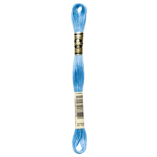 DMC 6 Strand Cotton Embroidery Floss #3755 - Baby Blue-Cross Stitch-DMC Floss-Millennial Fabrics