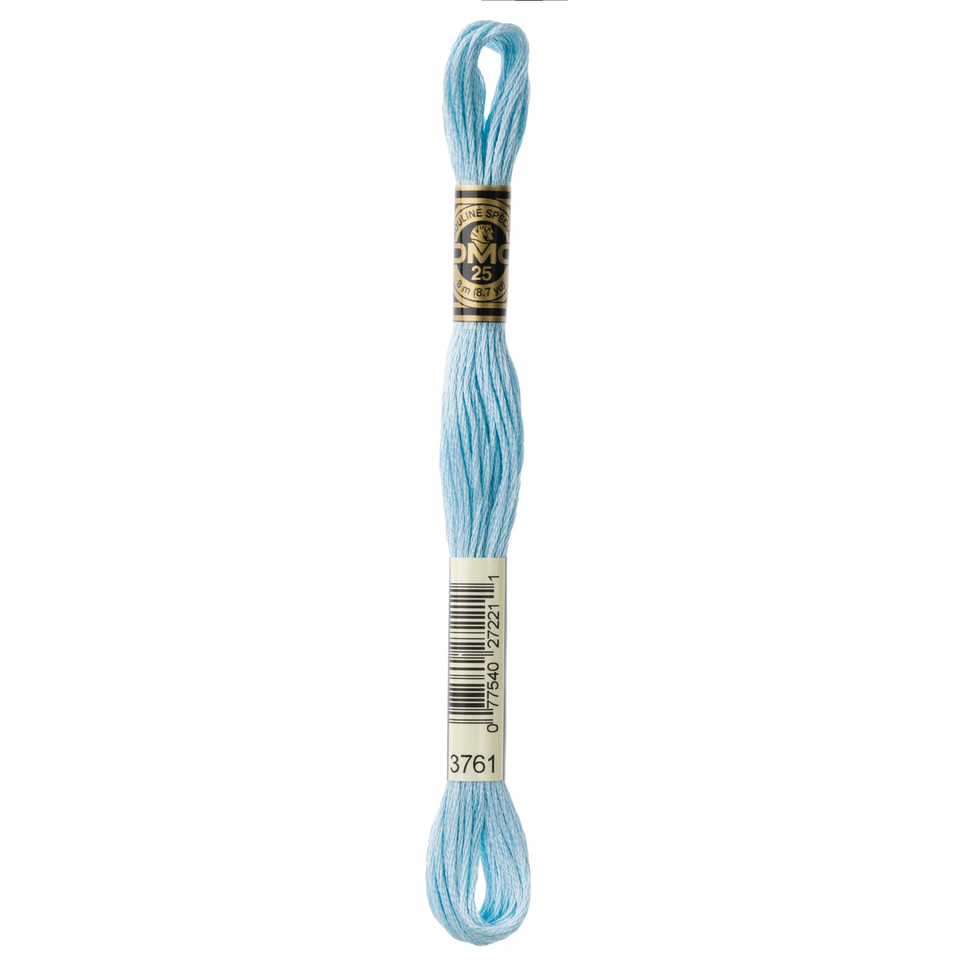 DMC 6 Strand Cotton Embroidery Floss #3761 - Sky Blue Light-Cross Stitch-DMC Floss-Millennial Fabrics