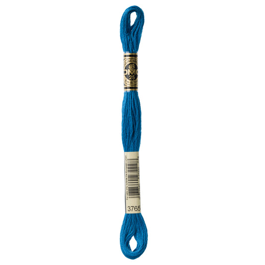 DMC 6 Strand Cotton Embroidery Floss #3765 - Peacock Blue Very Dark-Cross Stitch-DMC Floss-Millennial Fabrics