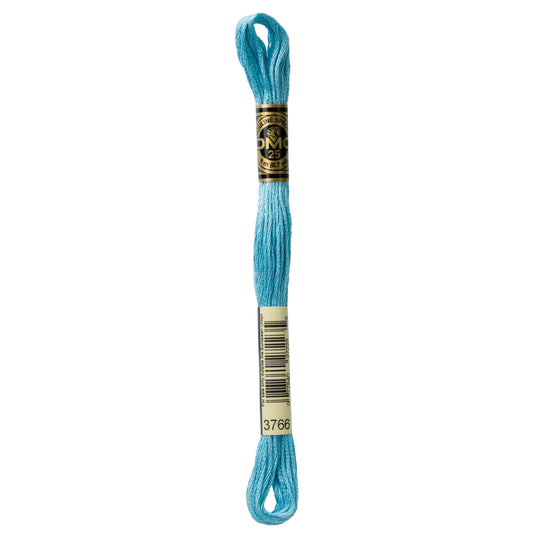 DMC 6 Strand Cotton Embroidery Floss #3766 - Peacock Blue Light-Cross Stitch-DMC Floss-Millennial Fabrics