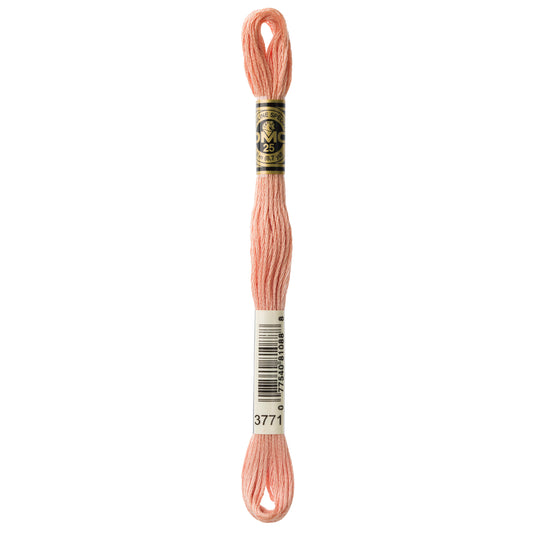 DMC 6 Strand Cotton Embroidery Floss #3771 - Peach Dark-Cross Stitch-DMC Floss-Millennial Fabrics