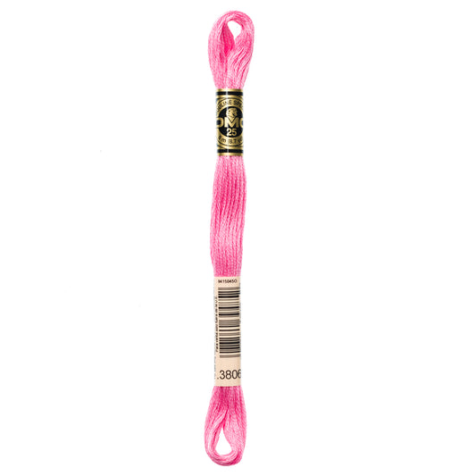 DMC 6 Strand Cotton Embroidery Floss #3806 - Cyclamen Pink - Light-Cross Stitch-DMC Floss-Millennial Fabrics