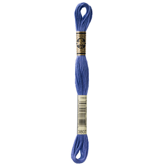 DMC 6 Strand Cotton Embroidery Floss #3807 - Cornflower Blue-Cross Stitch-DMC Floss-Millennial Fabrics