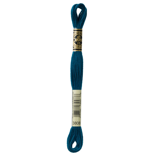 DMC 6 Strand Cotton Embroidery Floss #3808 - Turquoise Ultra Very Dark-Cross Stitch-DMC Floss-Millennial Fabrics