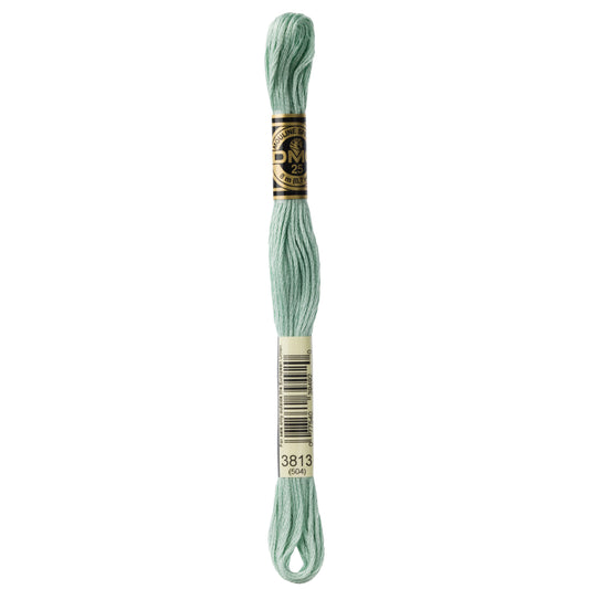 DMC 6 Strand Cotton Embroidery Floss #3813 - Blue Green Light-Cross Stitch-DMC Floss-Millennial Fabrics