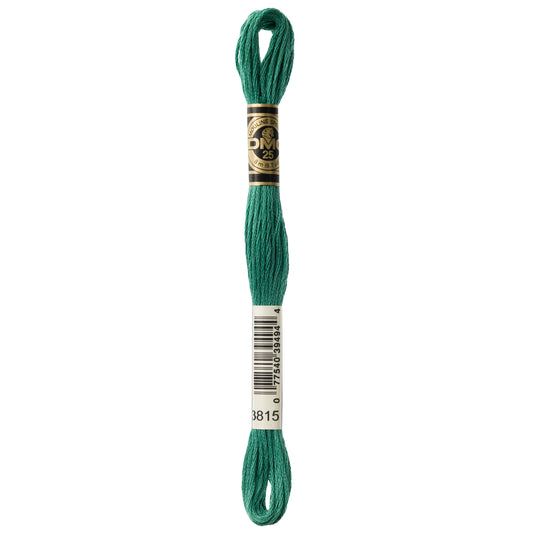 DMC 6 Strand Cotton Embroidery Floss #3815 - Celadon Green Dark-Cross Stitch-DMC Floss-Millennial Fabrics