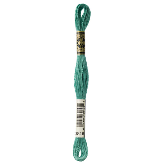 DMC 6 Strand Cotton Embroidery Floss #3816 - Celadon Green-Cross Stitch-DMC Floss-Millennial Fabrics