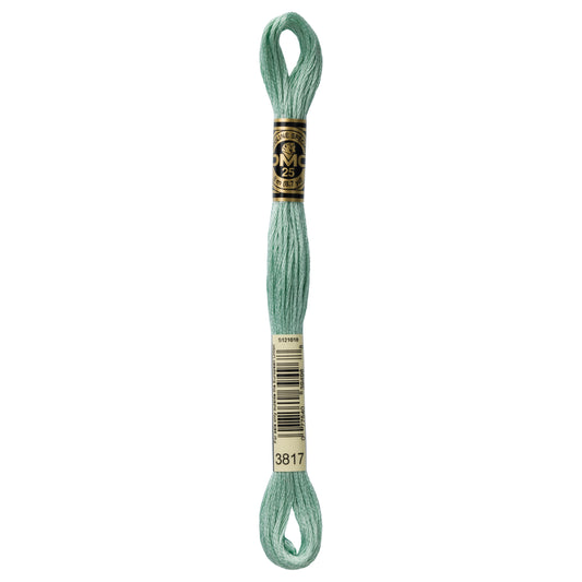 DMC 6 Strand Cotton Embroidery Floss #3817 - Celadon Green Light-Cross Stitch-DMC Floss-Millennial Fabrics