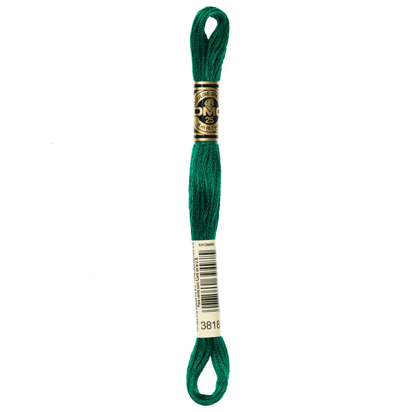 DMC 6 Strand Cotton Embroidery Floss #3818 - Emerald Green Ultra Very Dark-Cross Stitch-DMC Floss-Millennial Fabrics