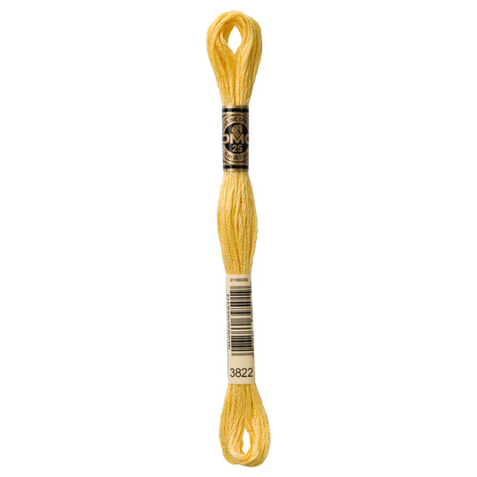 DMC 6 Strand Cotton Embroidery Floss #3822 - Straw Light-Cross Stitch-DMC Floss-Millennial Fabrics