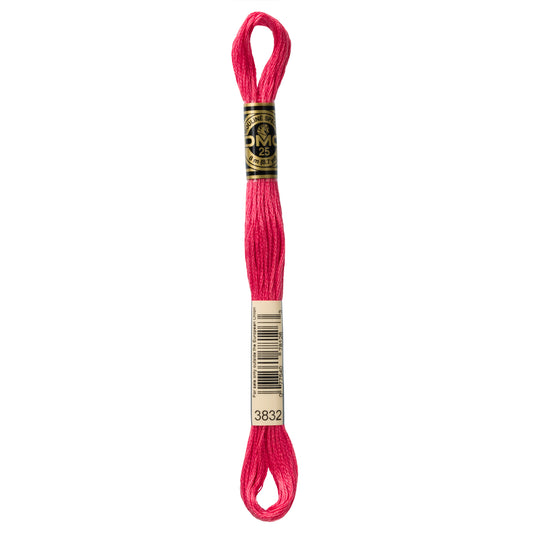 DMC 6 Strand Cotton Embroidery Floss #3832 - Raspberry Medium-Cross Stitch-DMC Floss-Millennial Fabrics