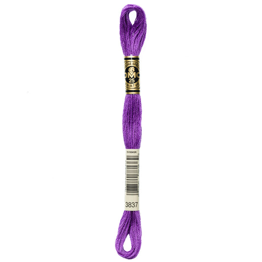 DMC 6 Strand Cotton Embroidery Floss #3837 - Lavender Ultra Dark-Cross Stitch-DMC Floss-Millennial Fabrics