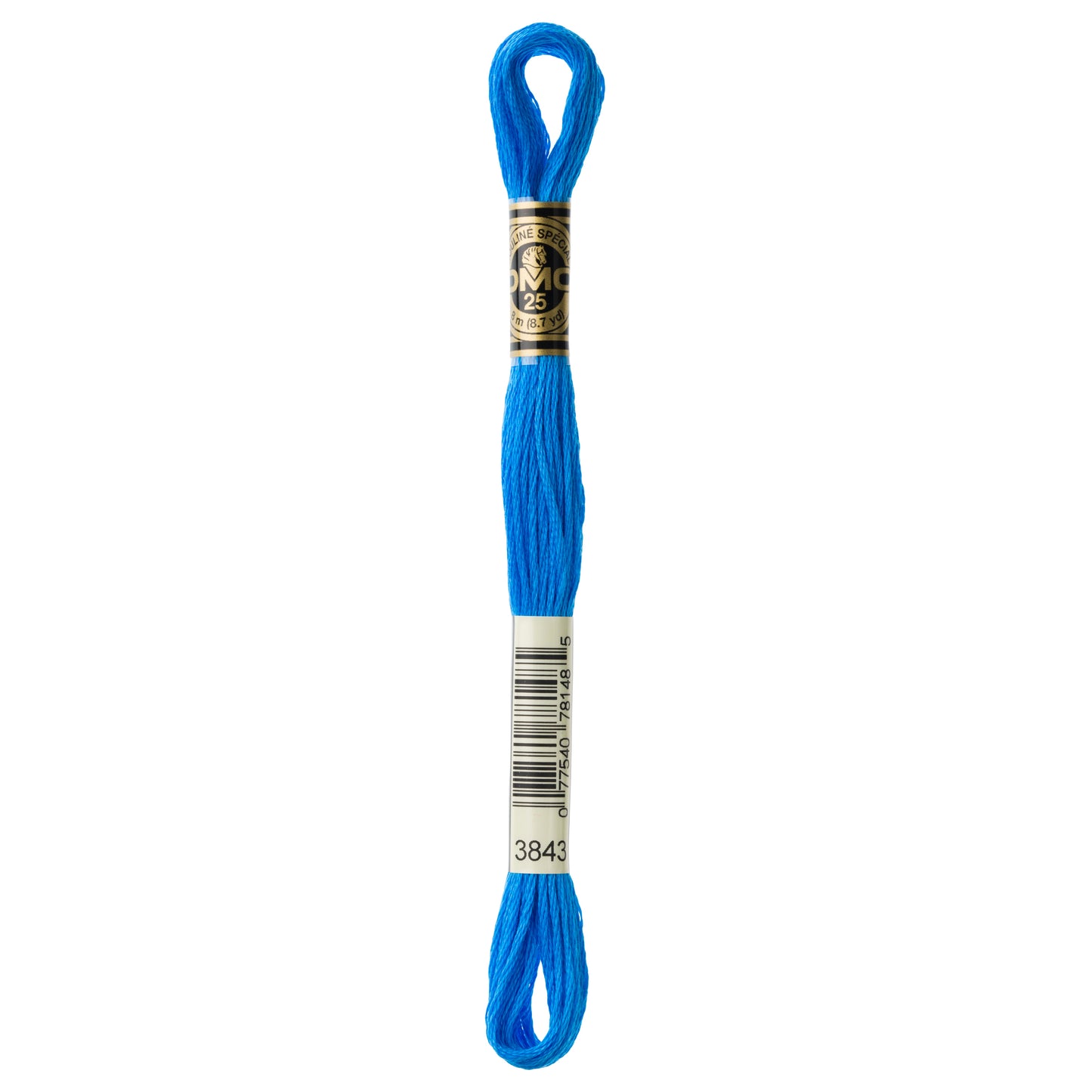 DMC 6 Strand Cotton Embroidery Floss #3843 - Electric Blue-Cross Stitch-DMC Floss-Millennial Fabrics