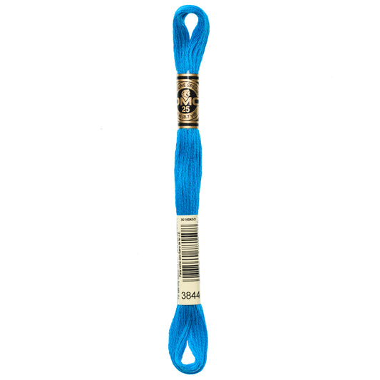 DMC 6 Strand Cotton Embroidery Floss #3844 - Bright Turquoise Dark-Cross Stitch-DMC Floss-Millennial Fabrics
