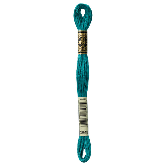 DMC 6 Strand Cotton Embroidery Floss #3848 - Teal Green Medium-Cross Stitch-DMC Floss-Millennial Fabrics