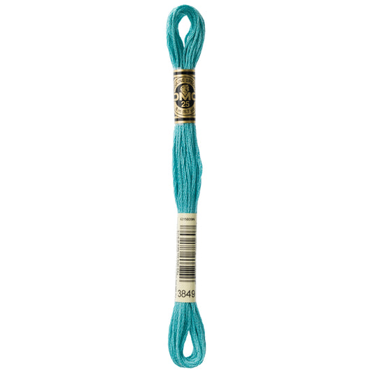DMC 6 Strand Cotton Embroidery Floss #3849 - Teal Green Light-Cross Stitch-DMC Floss-Millennial Fabrics
