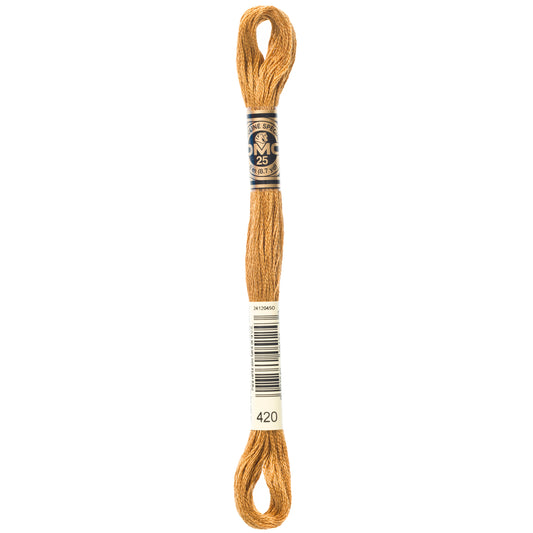 DMC 6 Strand Cotton Embroidery Floss #420 - Hazelnut Brown Dark-Cross Stitch-DMC Floss-Millennial Fabrics