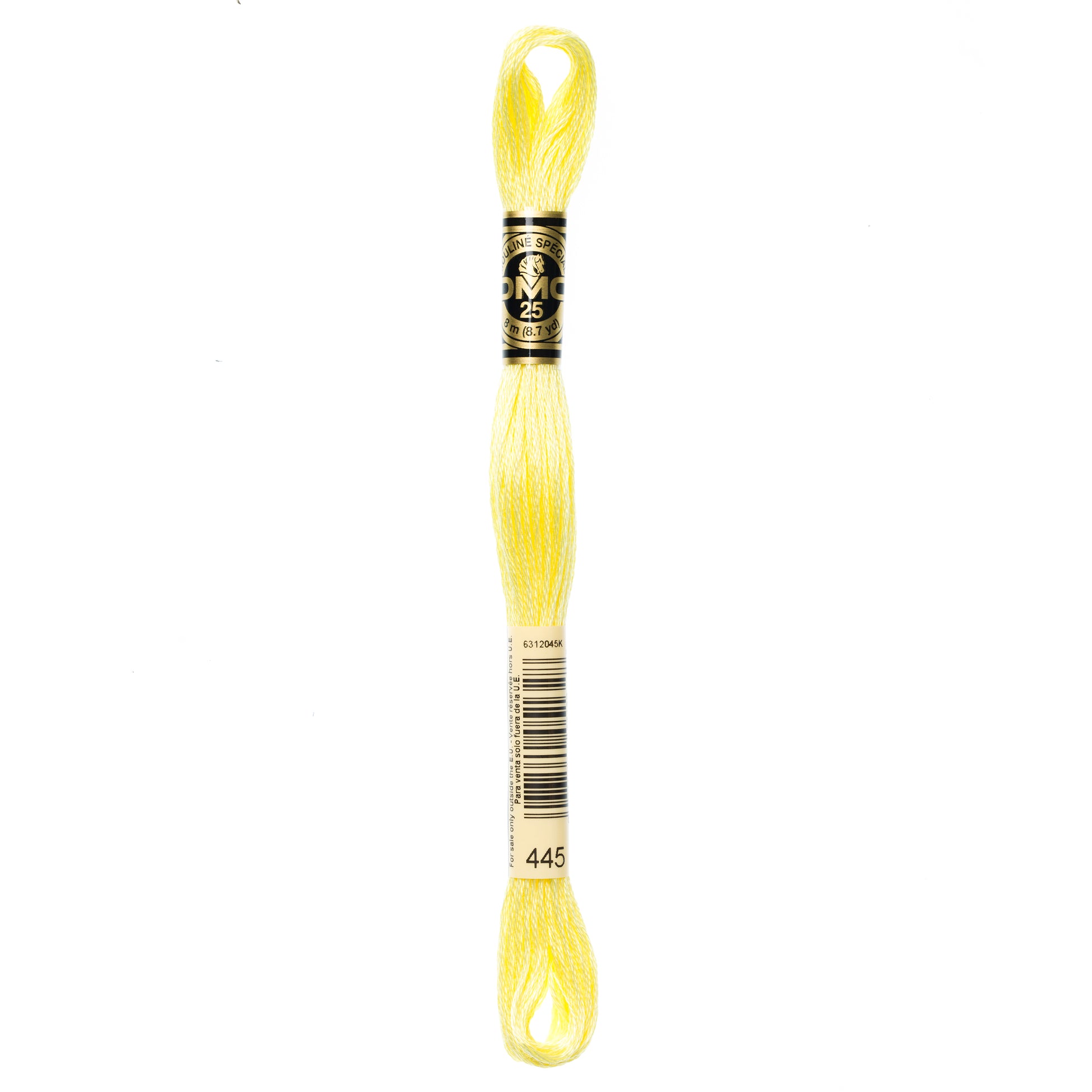 DMC 6 Strand Cotton Embroidery Floss #445 - Lemon Light-Cross Stitch-DMC Floss-Millennial Fabrics