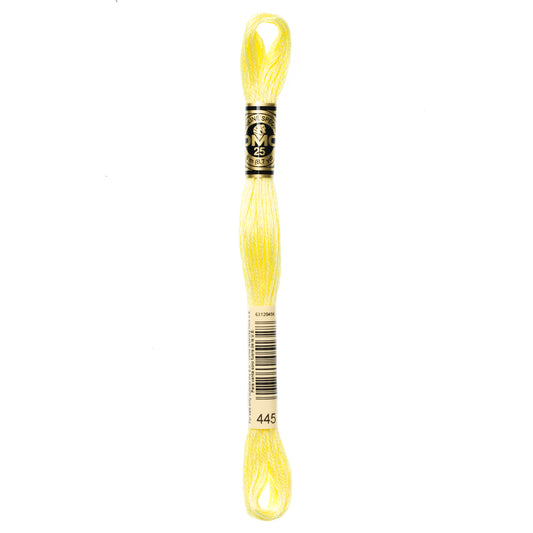 DMC 6 Strand Cotton Embroidery Floss #445 - Lemon Light-Cross Stitch-DMC Floss-Millennial Fabrics