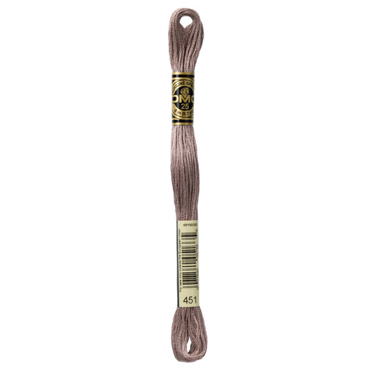 DMC 6 Strand Cotton Embroidery Floss #451 - Shell Gray Dark-Cross Stitch-DMC Floss-Millennial Fabrics