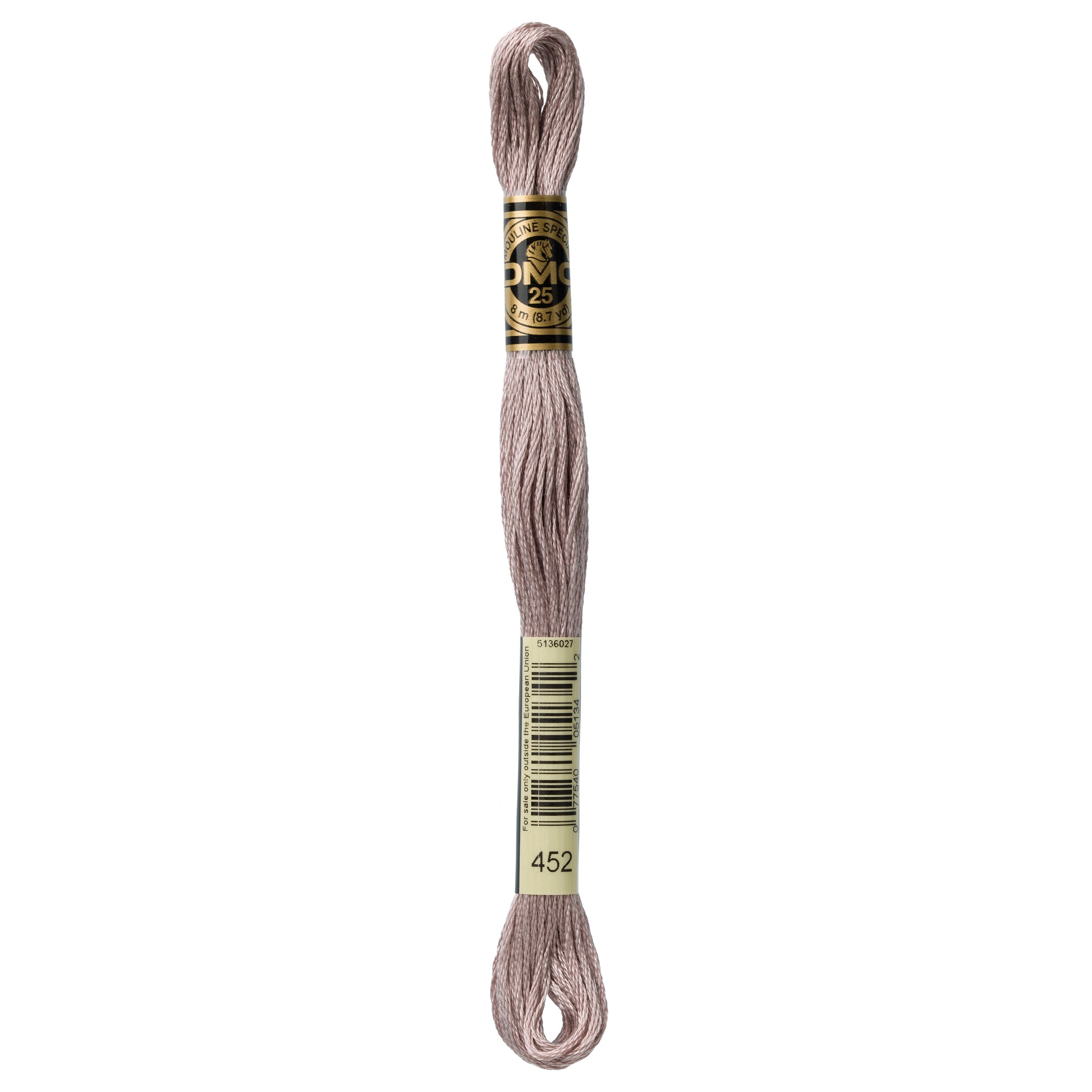 DMC 6 Strand Cotton Embroidery Floss #452 - Shell Gray Medium-Cross Stitch-DMC Floss-Millennial Fabrics
