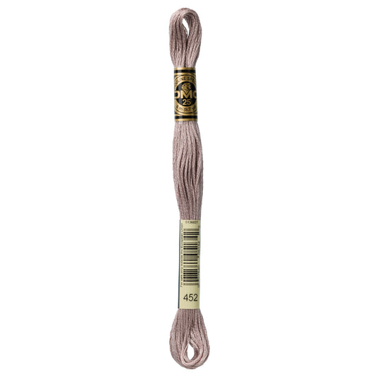 DMC 6 Strand Cotton Embroidery Floss #452 - Shell Gray Medium-Cross Stitch-DMC Floss-Millennial Fabrics
