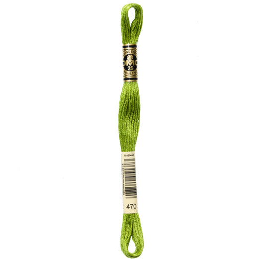 DMC 6 Strand Cotton Embroidery Floss #470 - Avocado Green Light-Cross Stitch-DMC Floss-Millennial Fabrics
